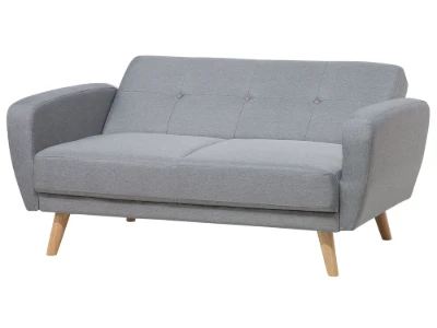 Éliane Convertible Sofa from natural wood legs  & Tufted Backrest.