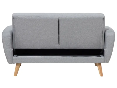 Éliane Convertible Sofa from natural wood legs  & Tufted Backrest.