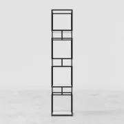 Lumière Display Shelf – Black Metal Frame with Minimal Design.