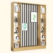 Merin – Natural Wood Room Divider with Shelves on Both Sides