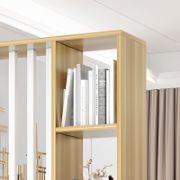 Merin – Natural Wood Room Divider with Shelves on Both Sides