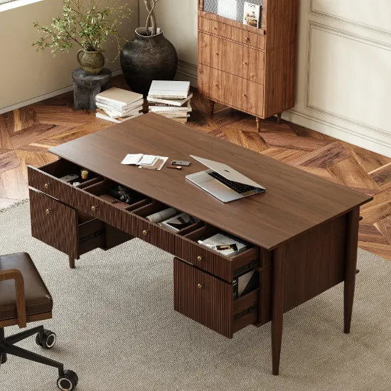 Lorianno – Elegant Natural Wood Desk