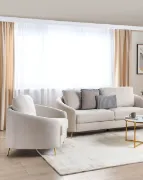 Larevo – Wide Seat Armchair with Stainless Legs