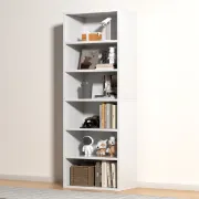 Livengon Tall Modern Shelf Unit – Natural Wood