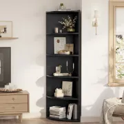 Marvo – Modern Natural Wood Corner Bookcase