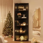 Marvo – Modern Natural Wood Corner Bookcase