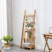 Nova – Natural Wood Ladder Shelf with 5 Tiers