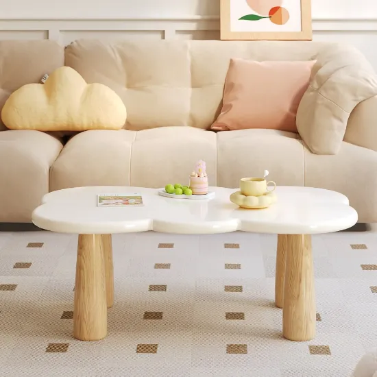Clouda Modern Coffee Table – Organic Design – Natural Wood