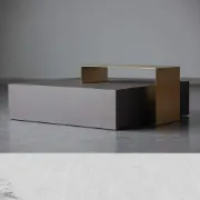 Axis Modern Coffee Table – Natural Wood & Metal