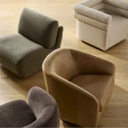 صورة .فلورون كرسي جانبي منحني - من الخشب الطبيعي