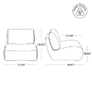 صورة .فلورون كرسي جانبي منحني - من الخشب الطبيعي