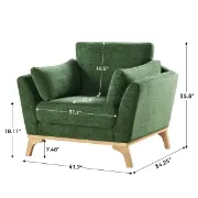 صورة .كلير كرسي بذراعين- من الخشب الطبيعي