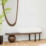 Picture of Orin – Elegant Modern Bench – Natural Wood with Metal Legs
